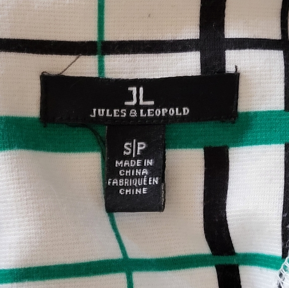 Jules & Leopold  S/P white, black, and green top - Picture 7 of 7
